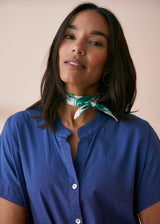 Green white abstract print neck tie