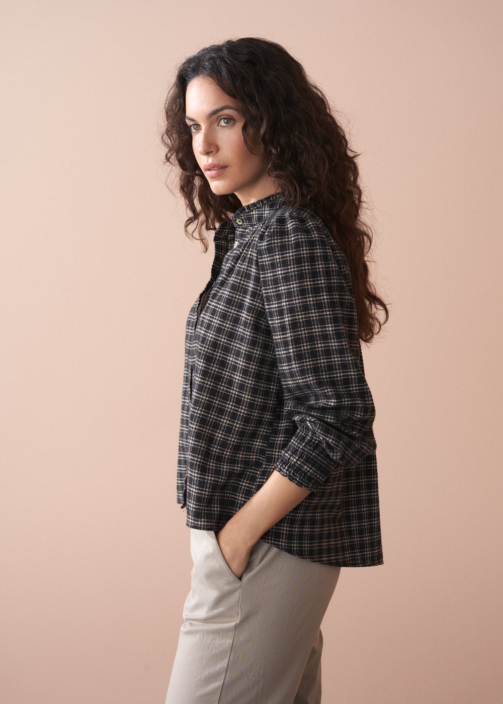 Agatha Cotton Check Shirt | Tops | BUSBY & FOX