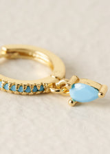 Small hoop earrings with turquoise stones