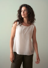 Silk blend peplum vest top