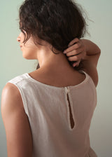 Silk blend peplum vest top