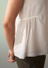 Silk blend peplum vest top