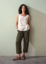 Silk blend peplum vest top