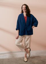 Dark blue quilted jacket