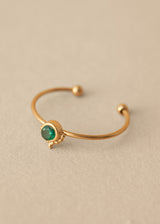 BASIL ROUND STONE RING - GREEN