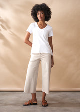 White v-neck cotton t-shirt