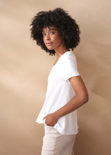 White v-neck cotton t-shirt