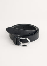 Black leather belt