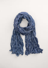 Blue checked print scarf