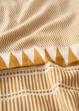 Mustard printed cotton scarf