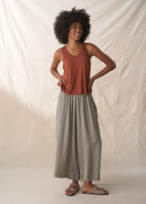 Wide leg striped floaty trousers