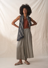 Wide leg striped floaty trousers