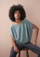 Sage aqua lightweight knit sweater