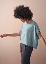 Sage aqua lightweight knit sweater