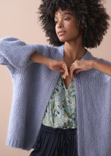 Dusky lavender chunky oversized knit cardigan