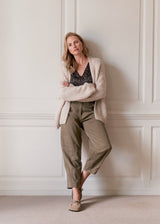 ELISE SOFT TAPERED TROUSER - LIGHT KHAKI