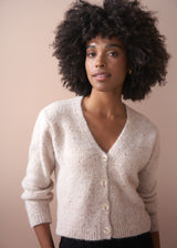 Soft textured oatmeal cardigan