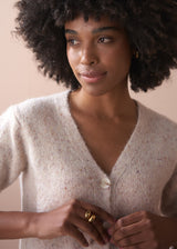 Soft textured oatmeal cardigan