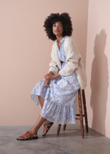 ELKIE COTTON PRINT DRESS - BLUE