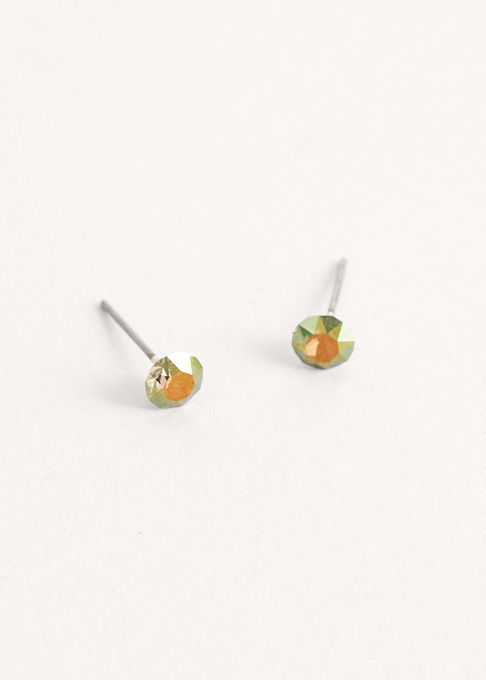 Elsie Crystal Stud Earrings Khaki Jewellery BUSBY & FOX