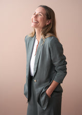 Dusky green relaxed blazer jacket