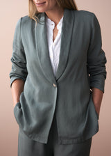 Dusky green relaxed blazer jacket