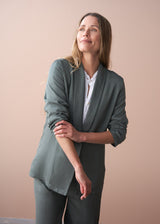 Dusky green relaxed blazer jacket