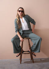 Dusky green relaxed blazer jacket