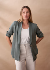 Dusky green relaxed blazer jacket