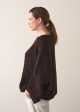 FIRA BOUCLE SWEATER - DARK BROWN