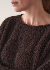 FIRA BOUCLE SWEATER - DARK BROWN