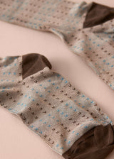 RANDI PATTERNED SOCKS - BROWN
