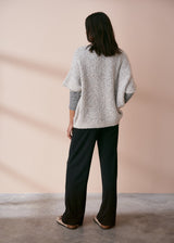 Black long leg jersey flared trousers