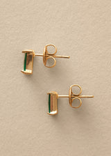 FREDA GEM STUD EARRINGS - GREEN