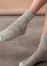 Sage lace detail socks