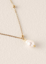 GISELLE PEARL PENDANT NECKLACE - GOLD