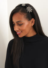 Black crystal velvet headband