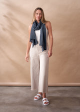 WILMA WAFFLE SCARF - BLUE GREY