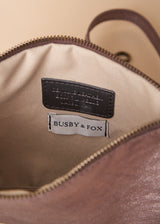 JODY LEATHER CLUTCH BAG - DARK BRONZE