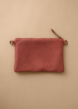 Terracotta leather clutch bag crossbody