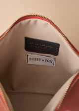 Terracotta leather clutch bag crossbody