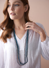 JULI CRYSTAL NECKLACE - STEEL BLUE