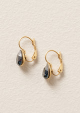KERRY CRYSTAL TEARDROP EARRINGS - BLACK