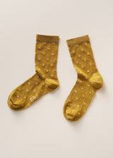 LUMI STAR LUREX SOCKS - MUSTARD