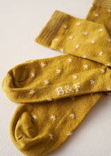 LUMI STAR LUREX SOCKS - MUSTARD