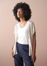 Sheer fine knit woven cardigan