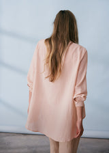 Soft blush waffle texture swing shirt
