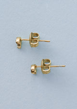 small moon stud earrings with crystal detail