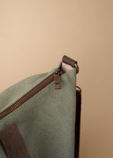 Khaki green canvas weekend bag