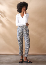 Light grey slim fit leopard trousers